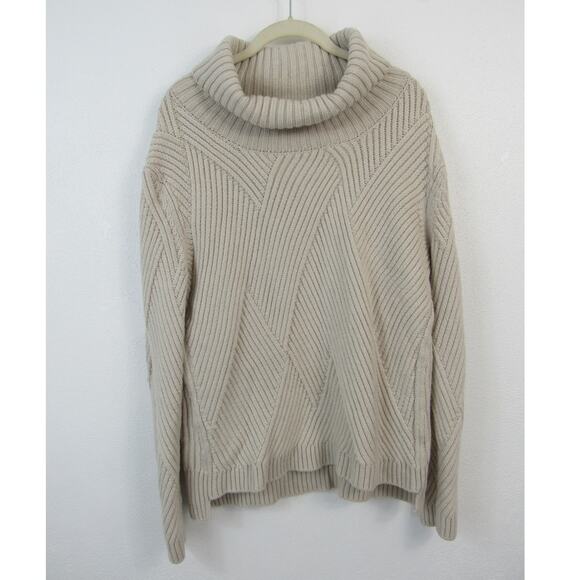 Rag & Bone Small Cream Merino Wool Turtleneck Sweater Textured Thick Cozy 100% - Picture 2 of 8